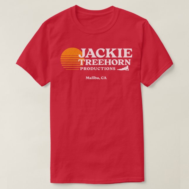 Camiseta Jackie Treehorn Productions Malibu CA (Diseño del anverso)