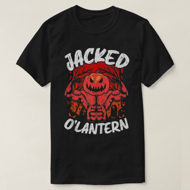 Camiseta Jacking O Lantern Halloween Músculo de Halterofili (Diseño del anverso)