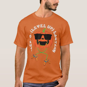Camiseta JackO(Level Up) Lantern Funny Gamer's Halloween 