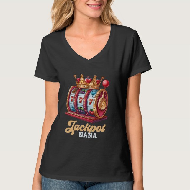 Camiseta JACKPOT Abuela del Casino de Casino de la Máquina  (Anverso)