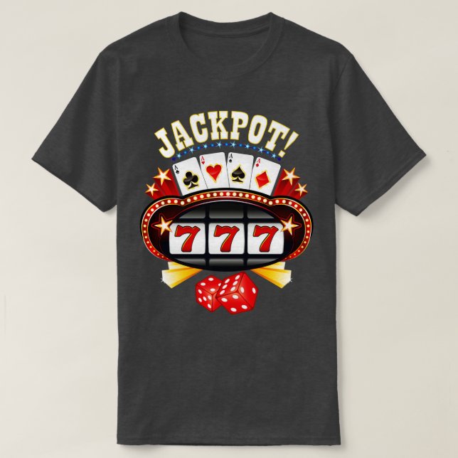 Camiseta Jackpot Gambler Gamble Player Slot Machin (Diseño del anverso)