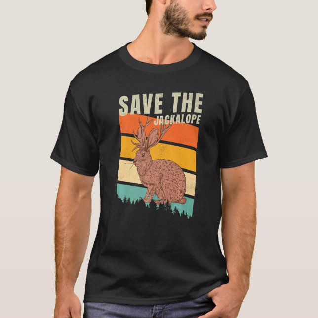Camiseta Jackrabbit Desert Mountain Cactus Believe Save The (Anverso)