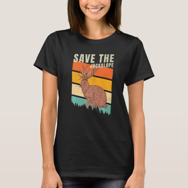 Camiseta Jackrabbit Desert Mountain Cactus Believe Save The (Anverso)