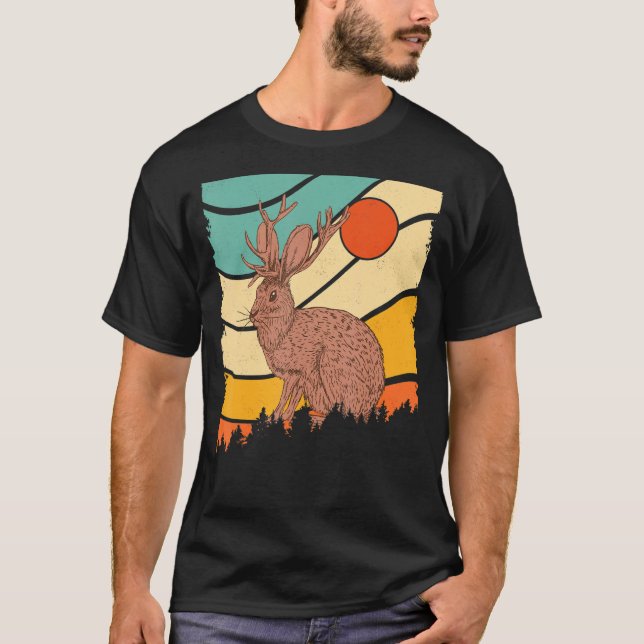 Camiseta Jackrabbit Desert Sunset Mountain Cactus Sunshine  (Anverso)