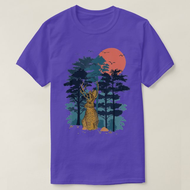 Camiseta Jackrabbit Mountain Pine Tree Sky Birds are Flying (Diseño del anverso)