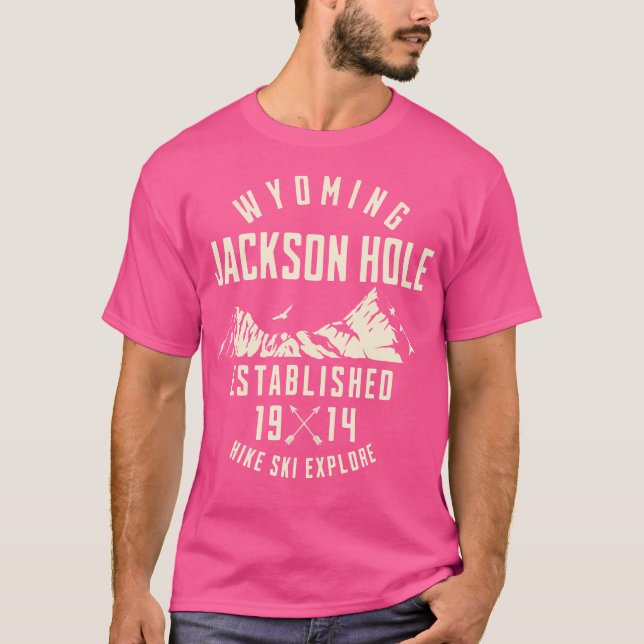 Camiseta Jackson Hole Wyoming Esquí Natural (Anverso)