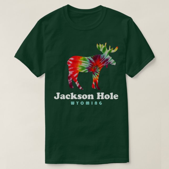 Camiseta Jackson Hole Wyoming Moose Tie Dye Gran Tetones (Diseño del anverso)
