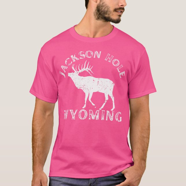 Camiseta Jackson Hole Wyoming Naturaleza de Elk Senderismo  (Anverso)