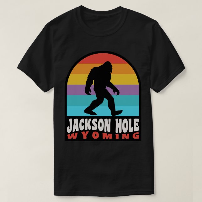 Camiseta Jackson Hole Wyoming Retro Sunset (Diseño del anverso)