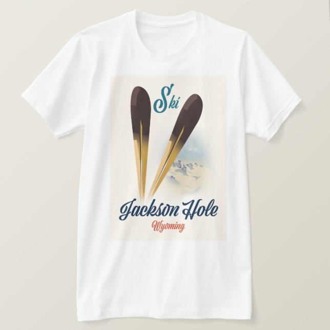 Camiseta Jackson Hole Wyoming Ski poster (Anverso del diseño)