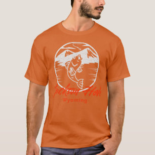 Camiseta Jackson Hole Wyoming Tra de Esquiar para Pescadore