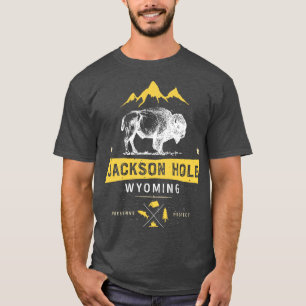 Camiseta Jackson Hole Wyoming Vintage Bison Buffalo Hombres