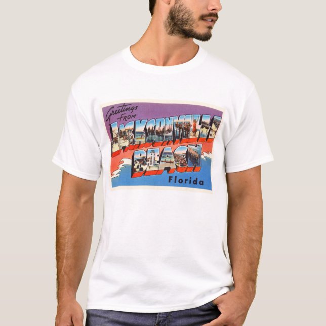 Camiseta Jacksonville Beach Florida FL Old Travel Souvenir (Anverso)