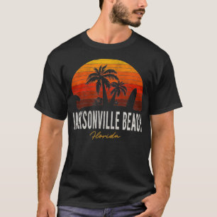 Camiseta Jacksonville Beach Florida FL Palms Vacation Surf