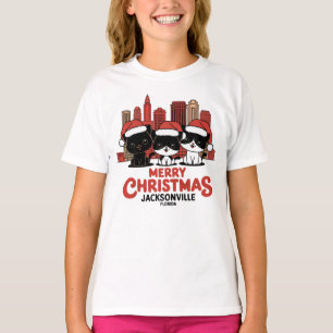 Camiseta Jacksonville City Florida Feliz Navidad Cats Estad