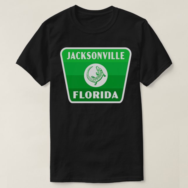 Camiseta Jacksonville Florida Retro Gator Badge Green (Diseño del anverso)