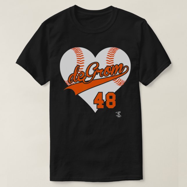 Camiseta Jacob deGrom Baseball Heart Gameday (Diseño del anverso)