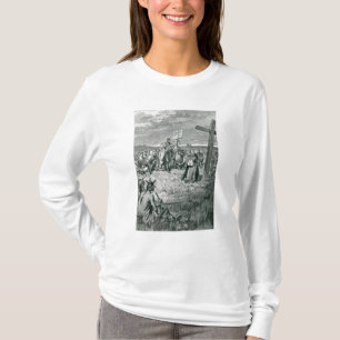 Camiseta Jacques Cartier que pone una cruz en Gaspe