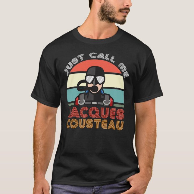 Camiseta Jacques Cousteau, Leyenda de buceo Scuba, Cita div (Anverso)