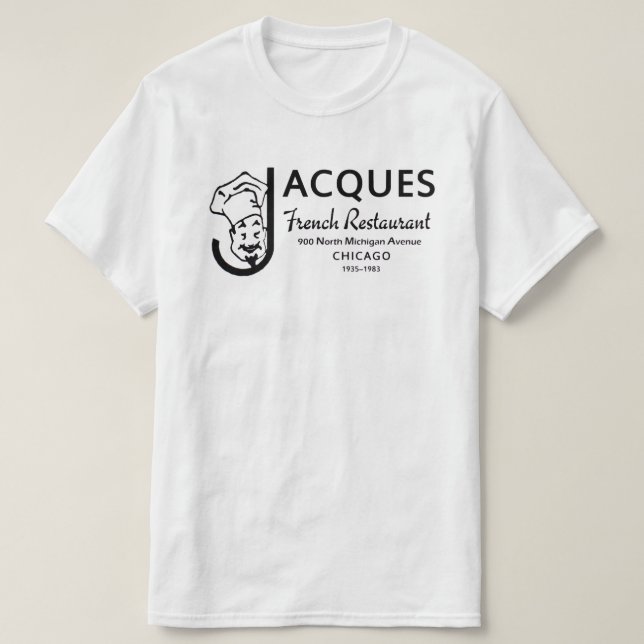 Camiseta Jacques French Restaurant, Chicago, Illinois (Diseño del anverso)
