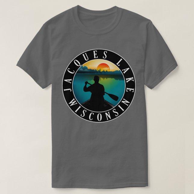 Camiseta Jacques Lake Wisconsin Canoeing (Diseño del anverso)