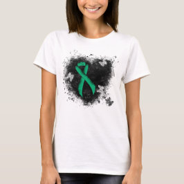 Camiseta Jade Awareness Ribbon Grunge Heart