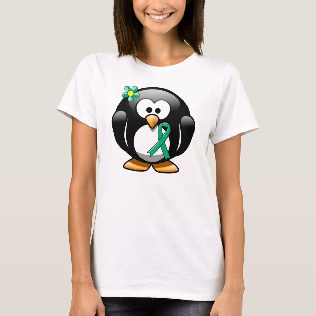 Camiseta Jade Awareness Ribbon Penguin (Anverso)