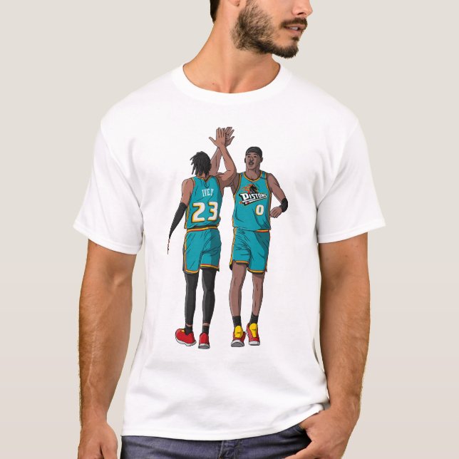 Camiseta Jaden Ivey y Jalen Duren - Baloncesto Detroit (Anverso)