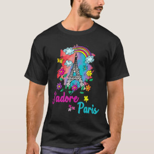 Camiseta Jadore Paris Torre Eiffel Flores Arcoiris Y Butt