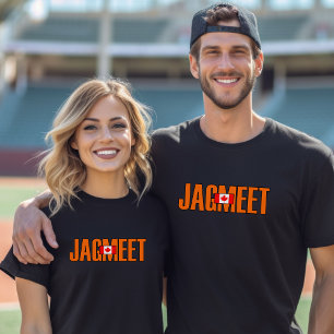 Camiseta Jagmeet Naranja Negrita Texto Negrita Color de la 