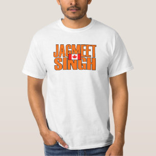 Camiseta Jagmeet Singh Naranja Bloquear texto Bandera canad
