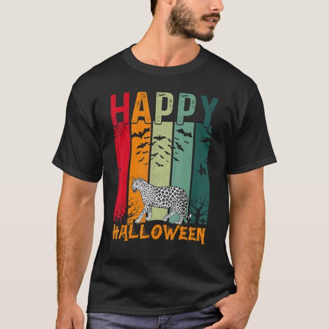 Camiseta Jaguar Chicas Niños estilo retro Cena de Halloween (Anverso)