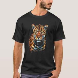 Camiseta Jaguar Gran Gato Lover Polígono Arte Geométrico Im