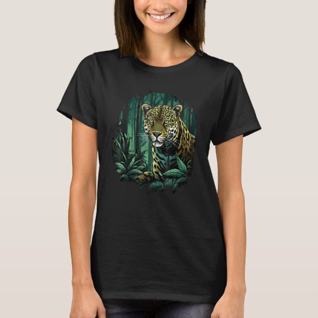 Camiseta Jaguar In Jungle Big Cat Lover Print Graphic Art D (Anverso)