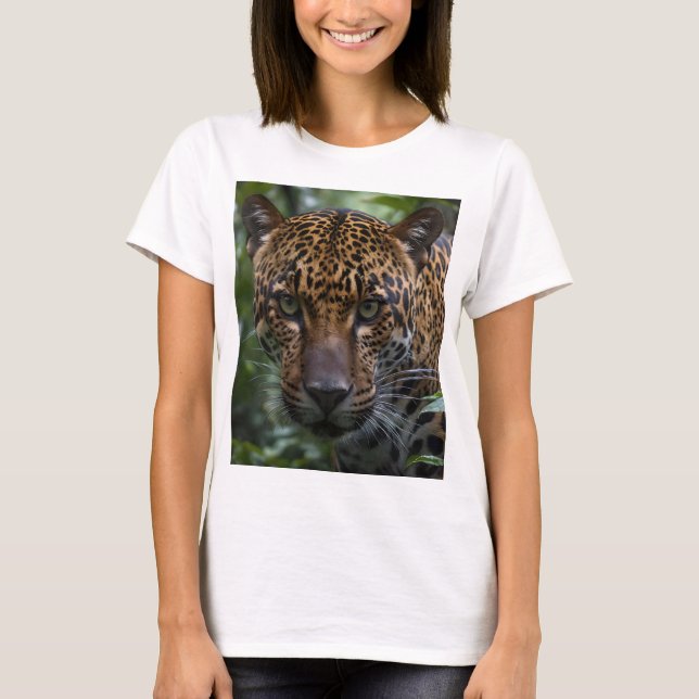 Camiseta Jaguar Salvaje Profundo En El Bosque, (Anverso)