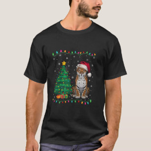 Camiseta Jaguar Santa Hat Hombres Mujeres Iluminación de ár