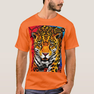 Camiseta Jaguar sobre fondo de tierra agrietada