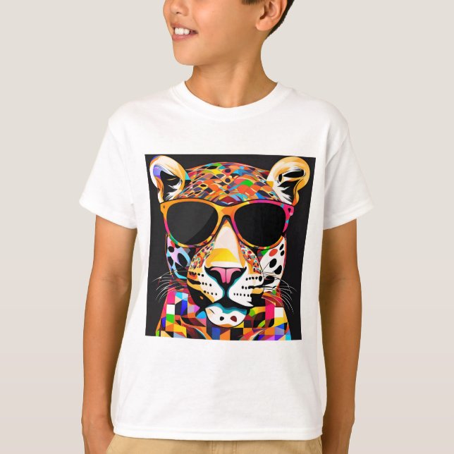 Camiseta Jaguar usando gafas de sol (Anverso)