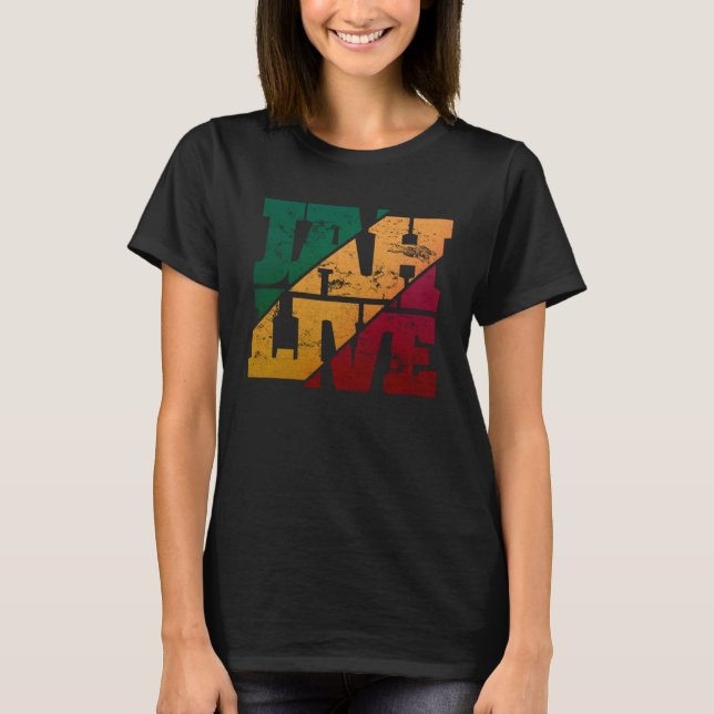 Camiseta Jah Live Rasta Colors Distressed Reggae (Anverso)