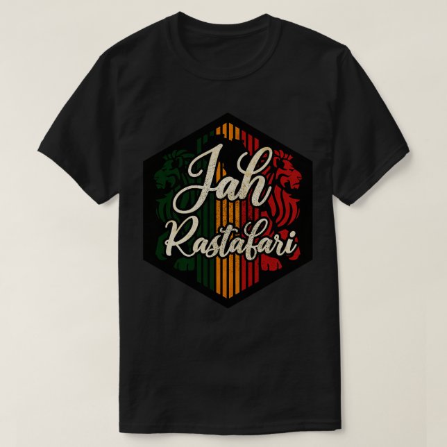 Camiseta Jah Rastafari Shield (Diseño del anverso)