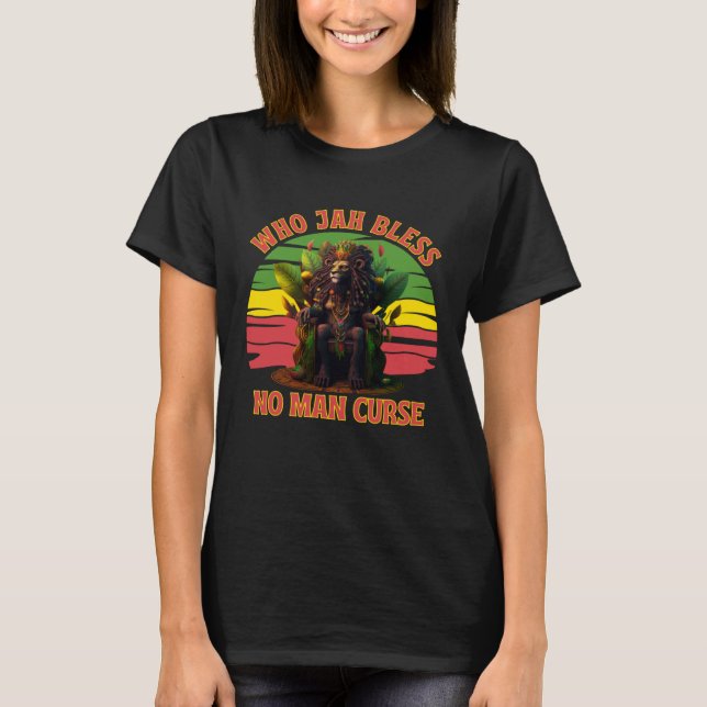 Camiseta Jah Who Bless No Curse Man Rasta Flag Reggae Roots (Anverso)