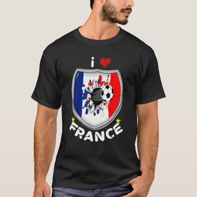 Camiseta J'aime La France J'aime Le Football Maillot Pour L (Anverso)