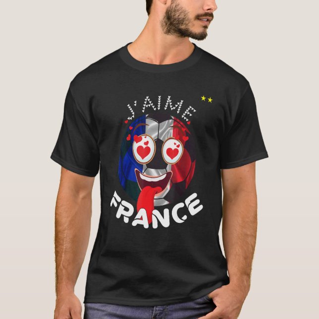 Camiseta J'aime La France J'aime Le Football Maillot Pour L (Anverso)
