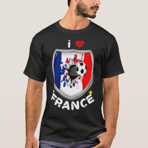 Camiseta J'aime La France J'aime Le Football Maillot Pour L