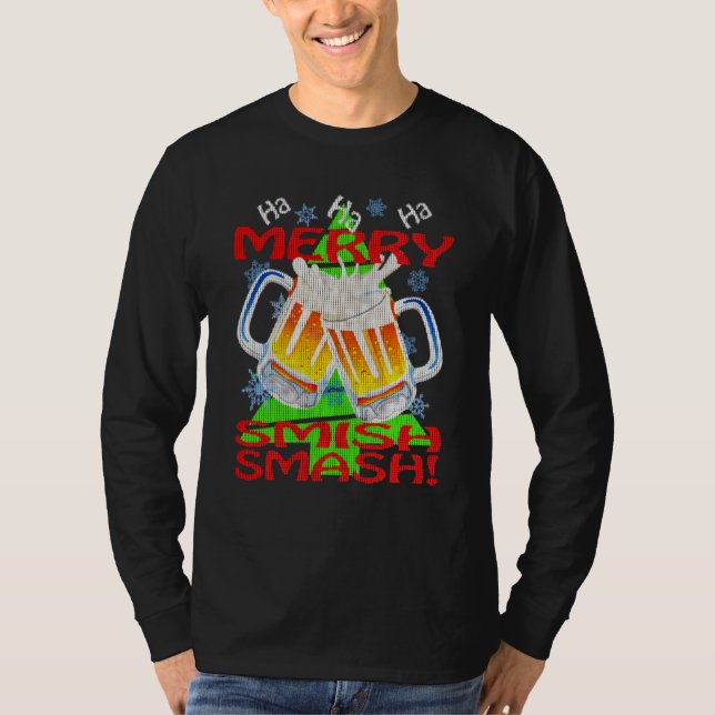 Camiseta ¡Jajaja Merry Smishsmash! Graciosa cerveza de vaca (Anverso)