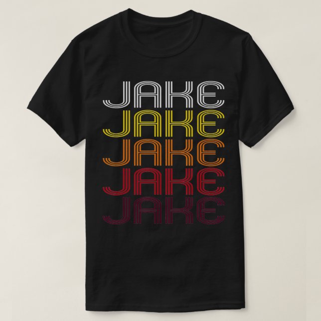 Camiseta Jake Retro Wordmark Pattern Vintage Style (Diseño del anverso)