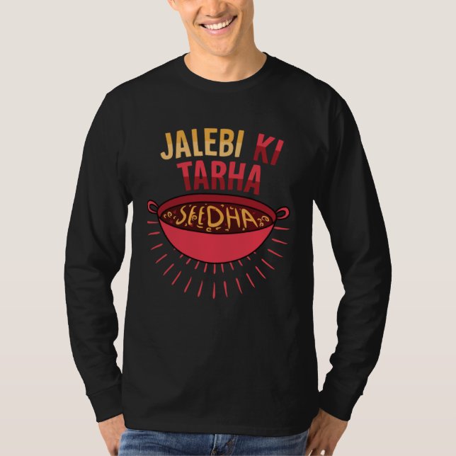 Camiseta Jalebi Ki Tarah Seedha Desi Bollywood  Hindi Punja (Anverso)