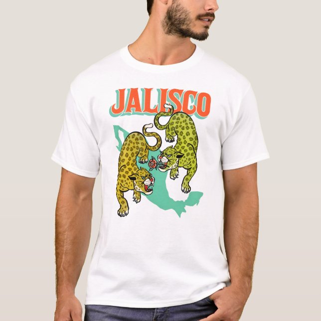 Camiseta Jalisco, México Jaguars & Rosa World Travel Shirt (Anverso)