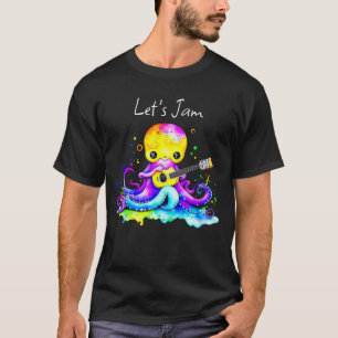 Camiseta Jam   Octopus Tocando Guitarra Acústica
