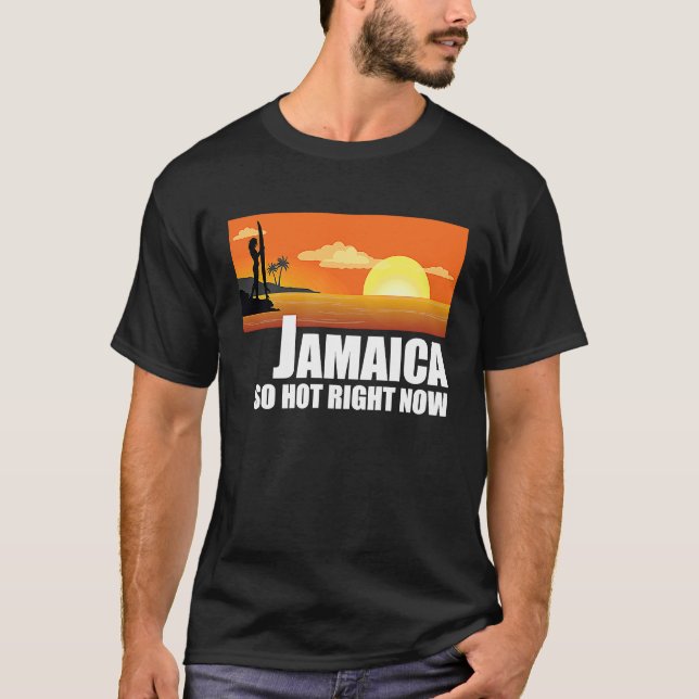 Camiseta Jamacia tan caliente ahora mismo Retro Travel Beac (Anverso)